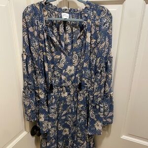 Misa Los Angeles Blue Paisley Mini Dress